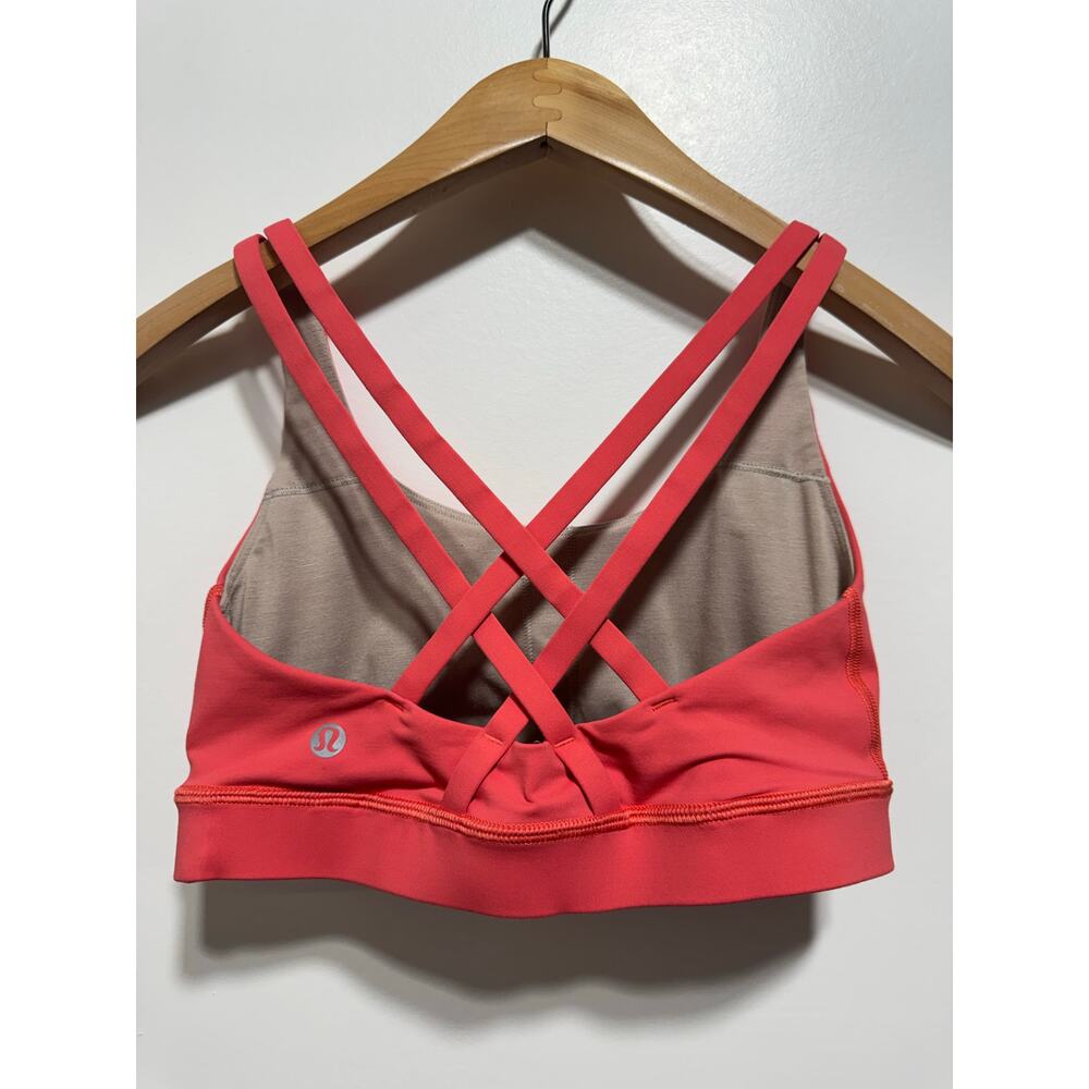 Lululemon Energy Bra Size 4 in Poppy Coral Crisscross Strappy - Picture 6 of 8